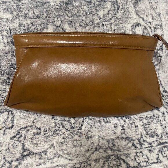 Vintage Yuki Torii Leather and Croc Clutch in Carmel Brown - Picture 4 of 7